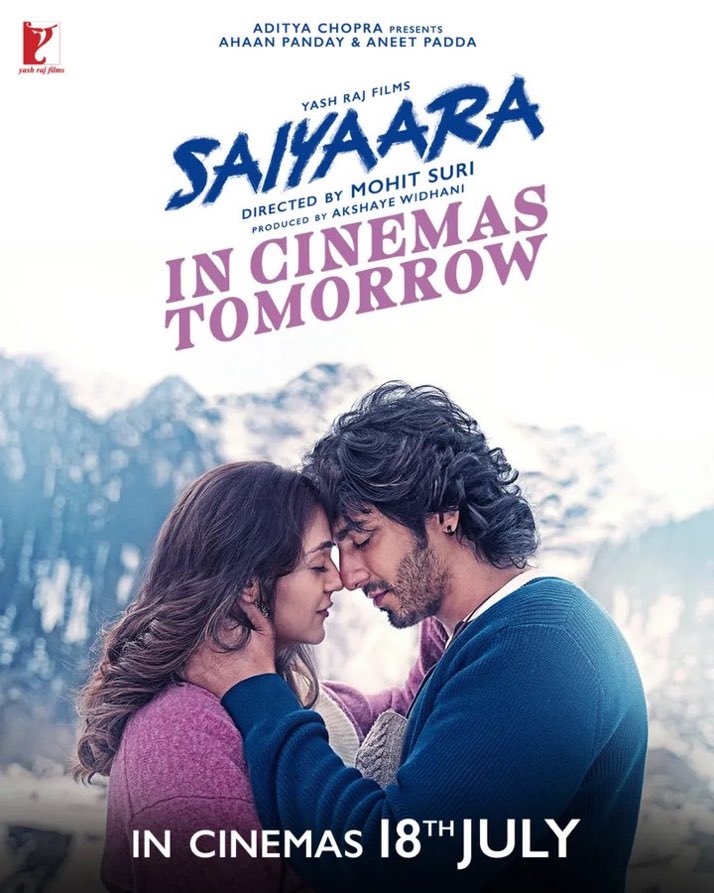 Tomorrow, love takes over the big screen, unfiltered and unforgettable. ❤️ 
Book your tickets now (Link in bio)
#Saiyaara only in cinemas tomorrow.
