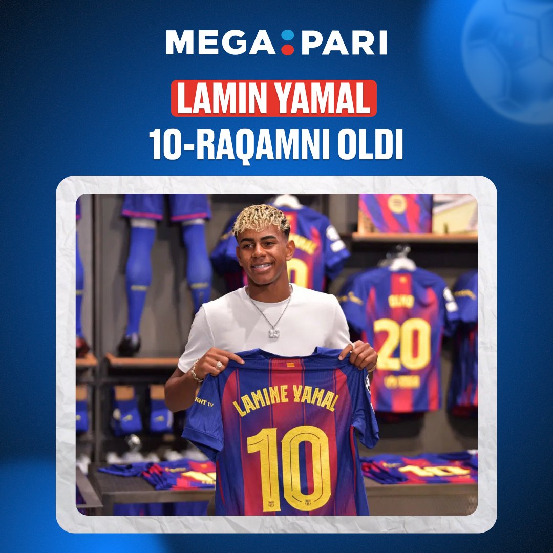megapari_uzb's tweet image. 🤩 Yangi raqam — yangi tarix!
🔟 Lamin Yamal endi 10-raqam ostida maydonga tushadi!
❤️ - Bu unga loyiq!
#LamineYamal #barcelonafc