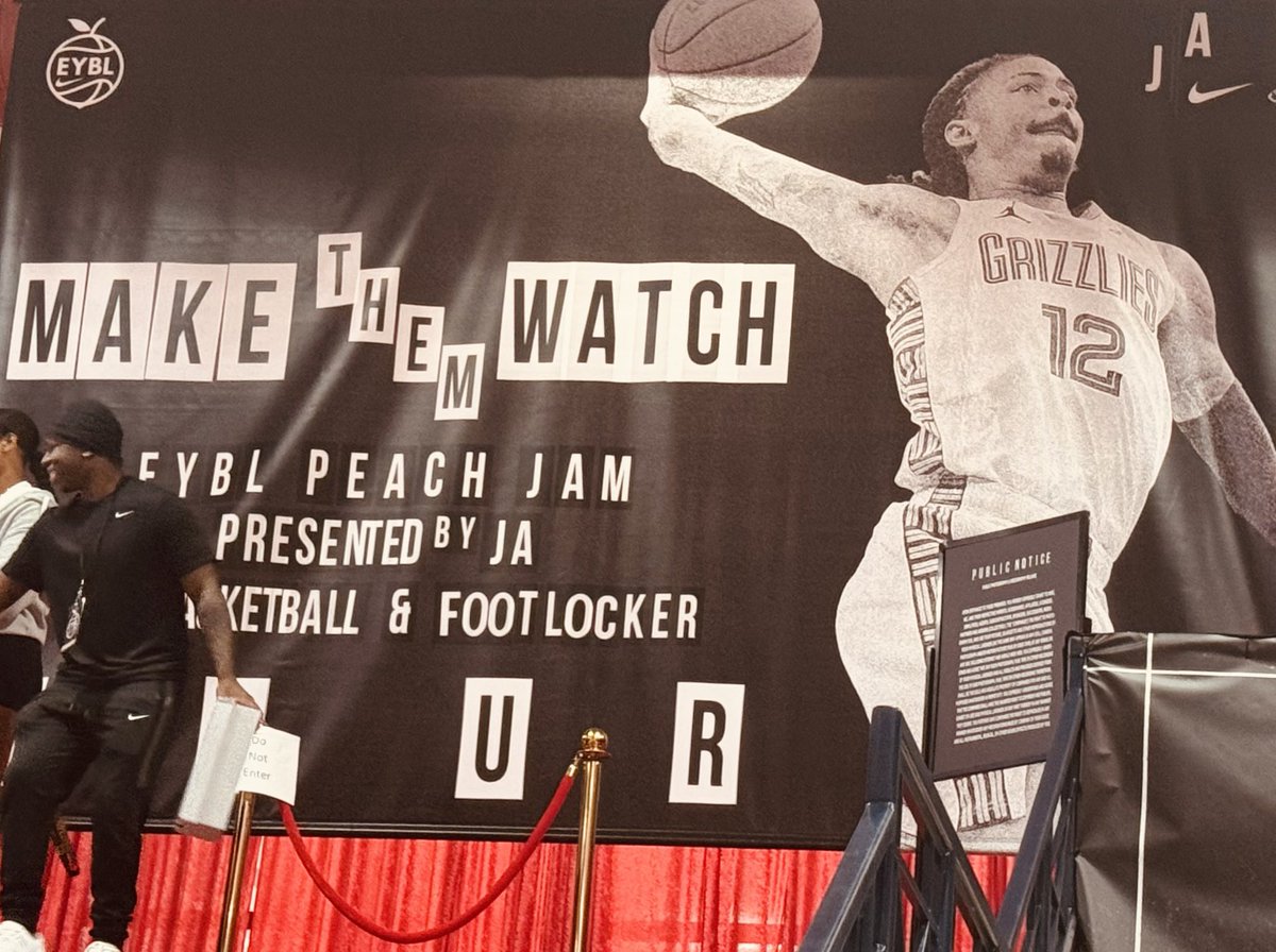 GaryParrishCBS's tweet image. Spending the next few days at Peach Jam, where Ja Morant is prominently featured everywhere.