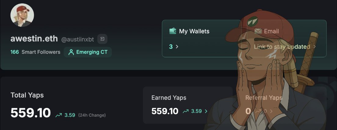 austiinxbt's tweet image. Gm gm ☀️
Got the Yaps flowing again 🌊
No doubt it’s way harder to earn Yaps now but this is your reminder that it’s not all about Yaps! 🙅♂️
Yaps are just a byproduct of producing high quality content and getting recognition from top accounts on CT
My tips are to;
> stay…