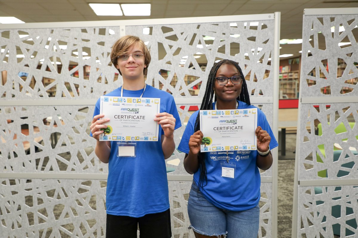 PortsVASchools's tweet image. Today, AirQuest student participants Alana Harris and William Koettel presented the group's findings and data-driven recommendations on how to improve air quality in populated areas to local stakeholders. Check back later for a video that delves deeper into the camp! #PPSShines