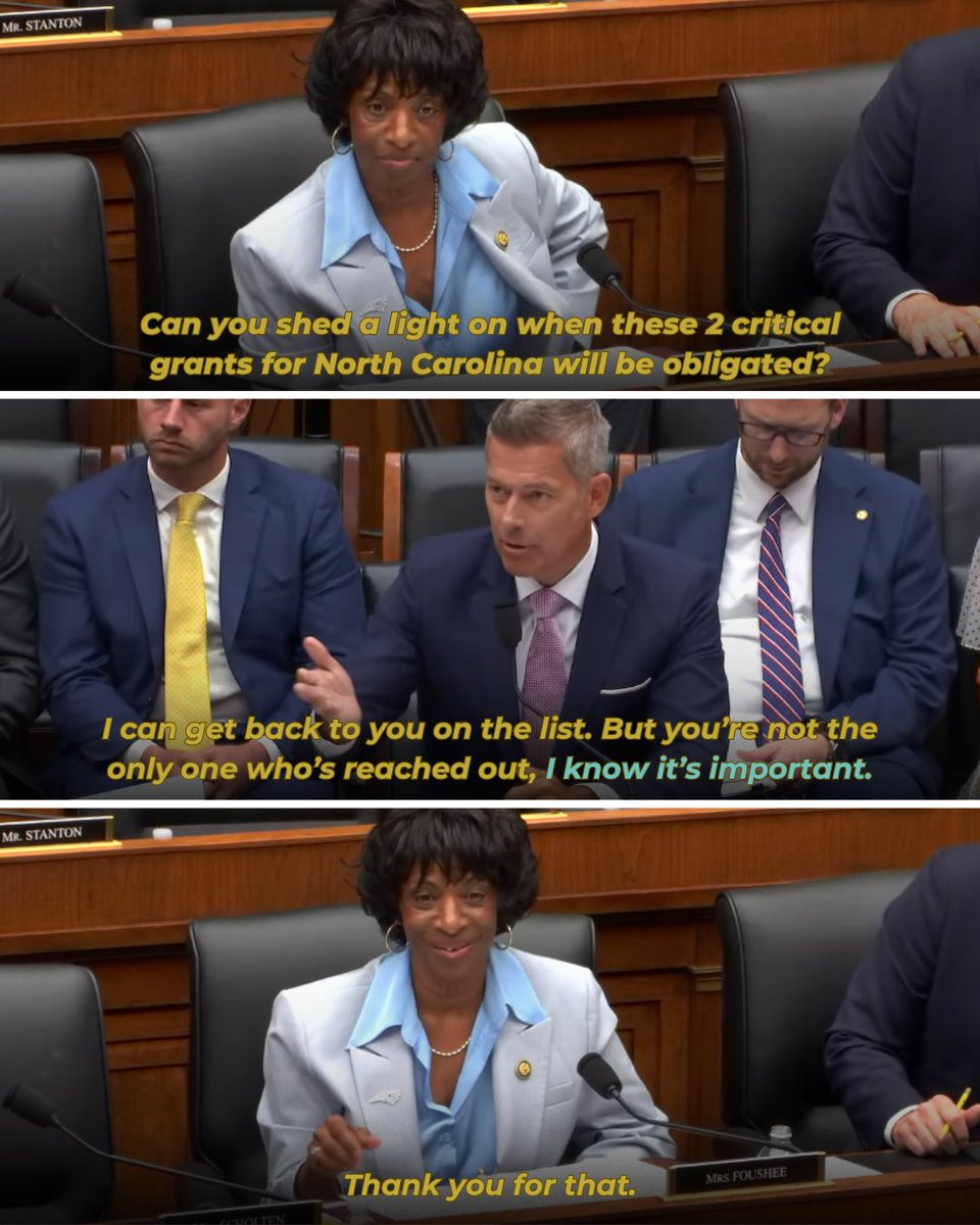 ValerieFoushee's tweet image. NC is still waiting on @USDOT grant award funds for the S-Line passenger rail route, so I took the opportunity to ask @SecDuffy about it at the @TransportDems hearing.
He says that he’s working on it and understands the importance of this rail line—I'll be holding him to that.