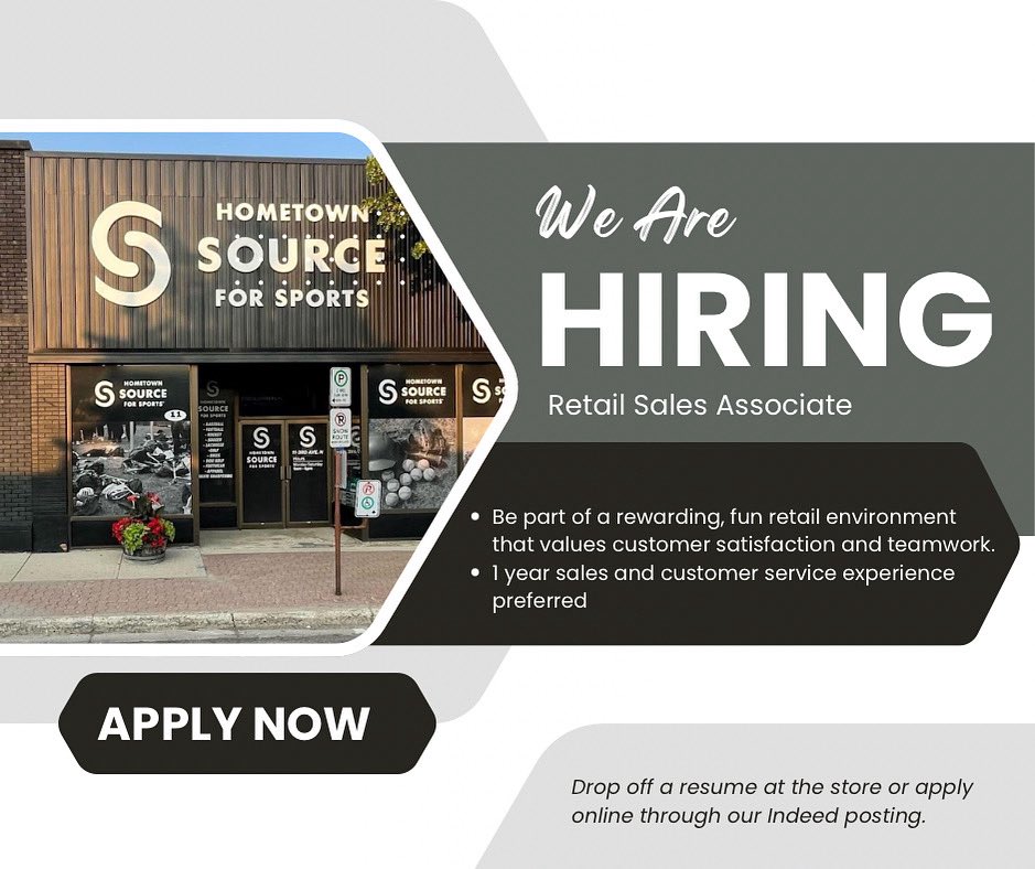 📢We are hiring! 📢

Looking for a full time employee to join our team.  Must be available to work between 9am and 4pm and most Saturdays.  We do have an ad posted on Indeed with the full details or swing by Hometown with your resume to discuss further!