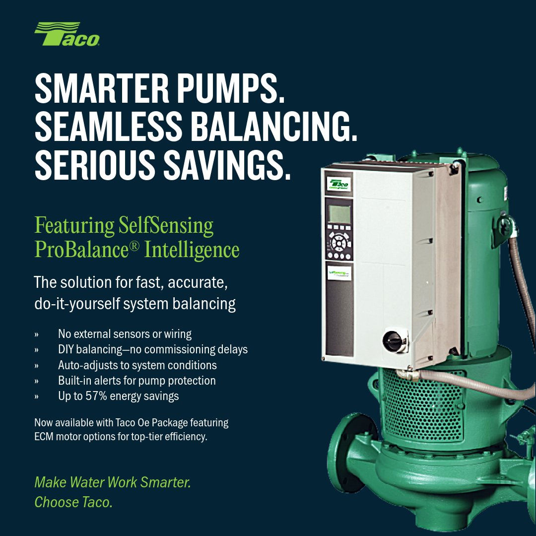 TacoComfort's tweet image. 💡 Innovation rooted in Rhode Island.
Taco SKS SelfSensing pumps help commercial buildings cut energy use by up to 57% — smart tech for sustainability and local growth.

Built here. Backed by Taco.
pulse.ly/xrmp0tc2o7

#RhodeIsland #TacoSupportsTrades #WaterDrivenSolutions