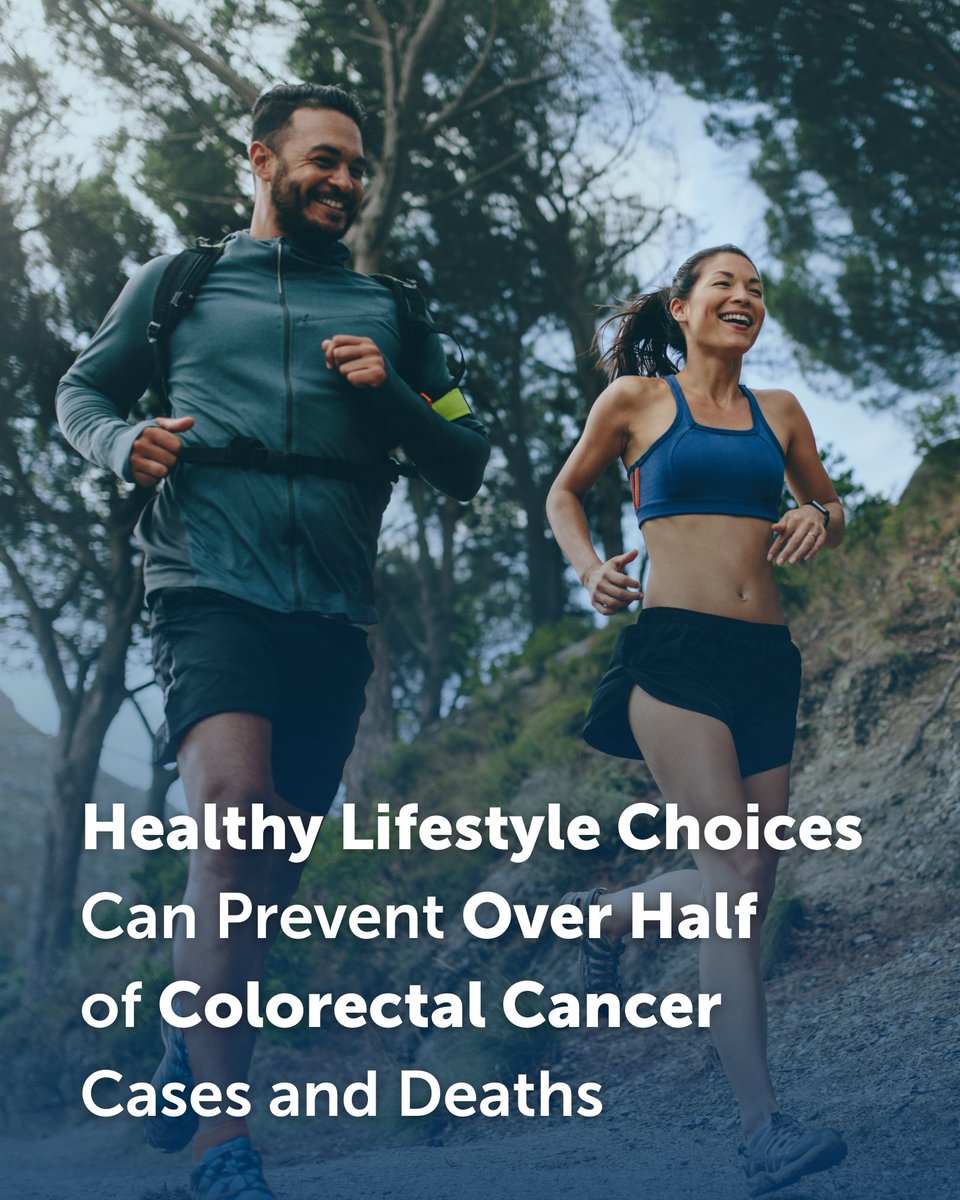 CCAlliance's tweet image. 54% of colorectal cancer cases and 55% of deaths have the potential to be prevented with healthy lifestyle choices.

According to the American Cancer Society, key modifiable risk factors include diets high in red and processed meats, low physical activity, smoking, and alcohol…