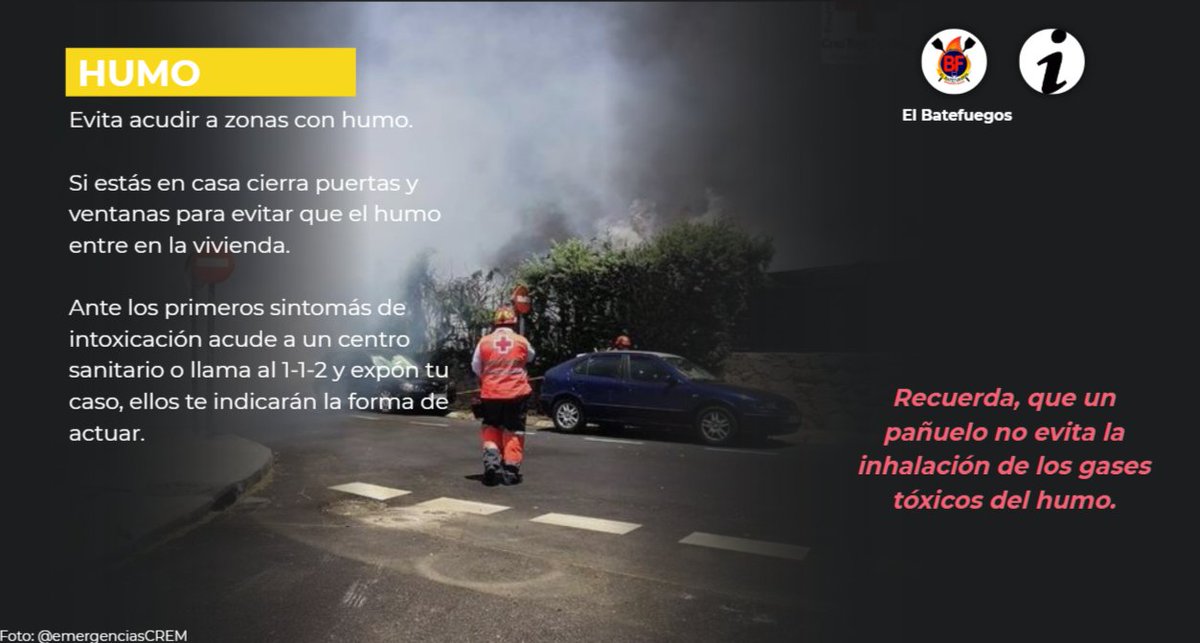⚠️ CONSEJOS. HUMO.
El #IFMentrida está provocando gran alarma social debido a la cantidad de humo generado visible desde puntos bastante lejanos y a la dispersión del mismo gracias a la acción del viento.
Se aconseja a las poblaciones más cercanas que eviten exponerse al humo