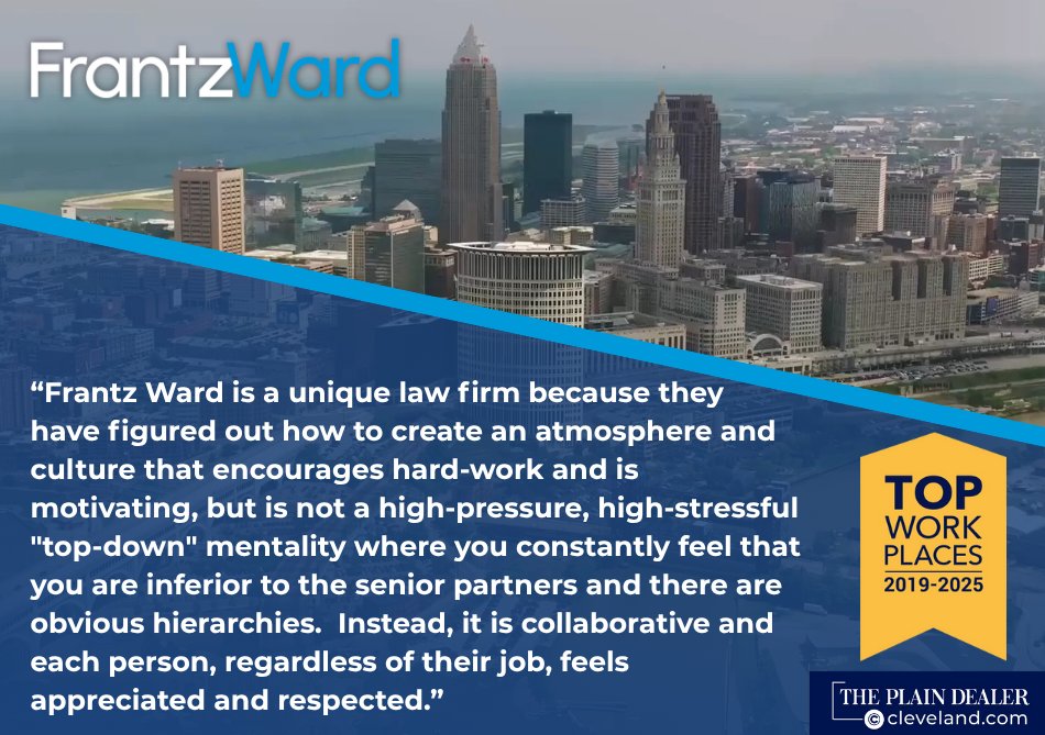 Being named one of The Plain Dealer's Top Workplaces for a 7th consecutive year shows our commitment to providing our employees with a balanced work and home life and promoting learning and growth in their careers. We are proud to share this testimonial from a member of our team: