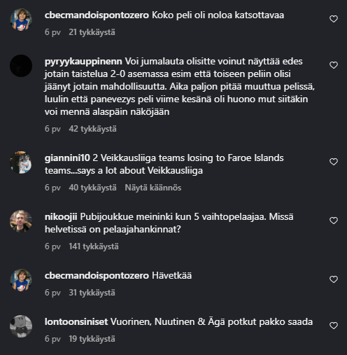 Tällaisina hetkinä tykkään aina mennä katsomaan viikon takaisia kommentteja lajista riippumatta.

Kilpaurheilua parhaimmillaan.

#HJK #UECLfi