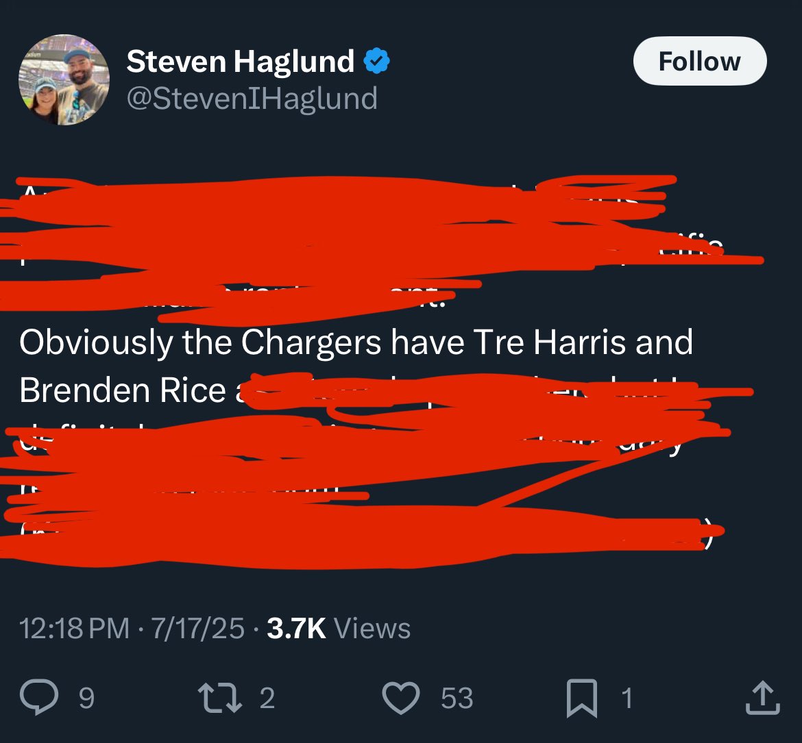 Chargers_Union's tweet image. Steven Haglund is the most hilarious human being to ever walk this earth and it isn’t even remotely close