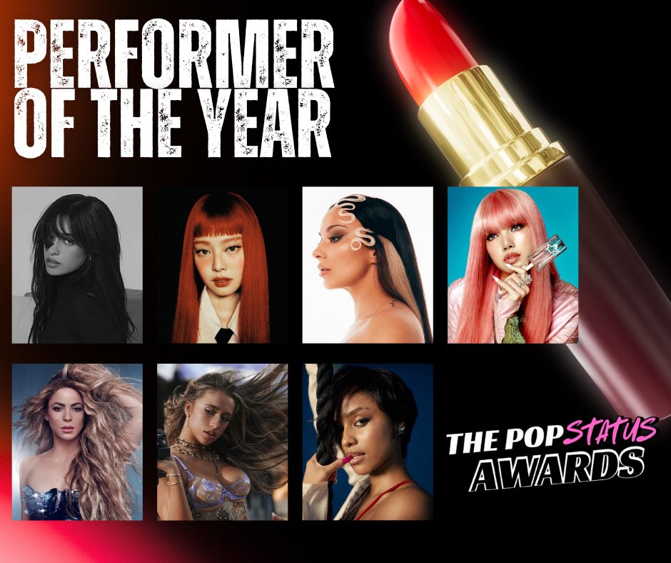 thepopstatus's tweet image. 🚨 | THE POP STATUS AWARDS 🏆
Category: PERFORMER OF THE YEAR
- #CamilaCabello
- #JENNIE
- #JADE
- #LISA
- #Shakira
- #TateMcRae
- #Tyla
🗳️ VOTE NOW IN THE COMMENTS 🗳️
‼️ VOTING ENDS SUNDAY‼️
🟥MORE CATEGORIES TOMORROW🟥
