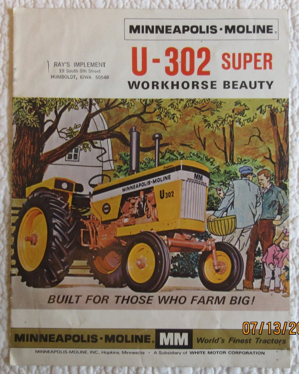 RusticTrove's tweet photo. Minneapolis Moline U-302 Tractor Sales Brochure Ray's Implement Humboldt Iowa https://t.co/btdI2AKTs2 #eBay via @eBay #Vintage #farmer #Agtwitter #USfarmer #farming #farm #farmlife #johndeere #CASE #farmers #agri #collector #tractors #agribusiness #MM #workhourse https://t.co/Ihxp4jlSLL