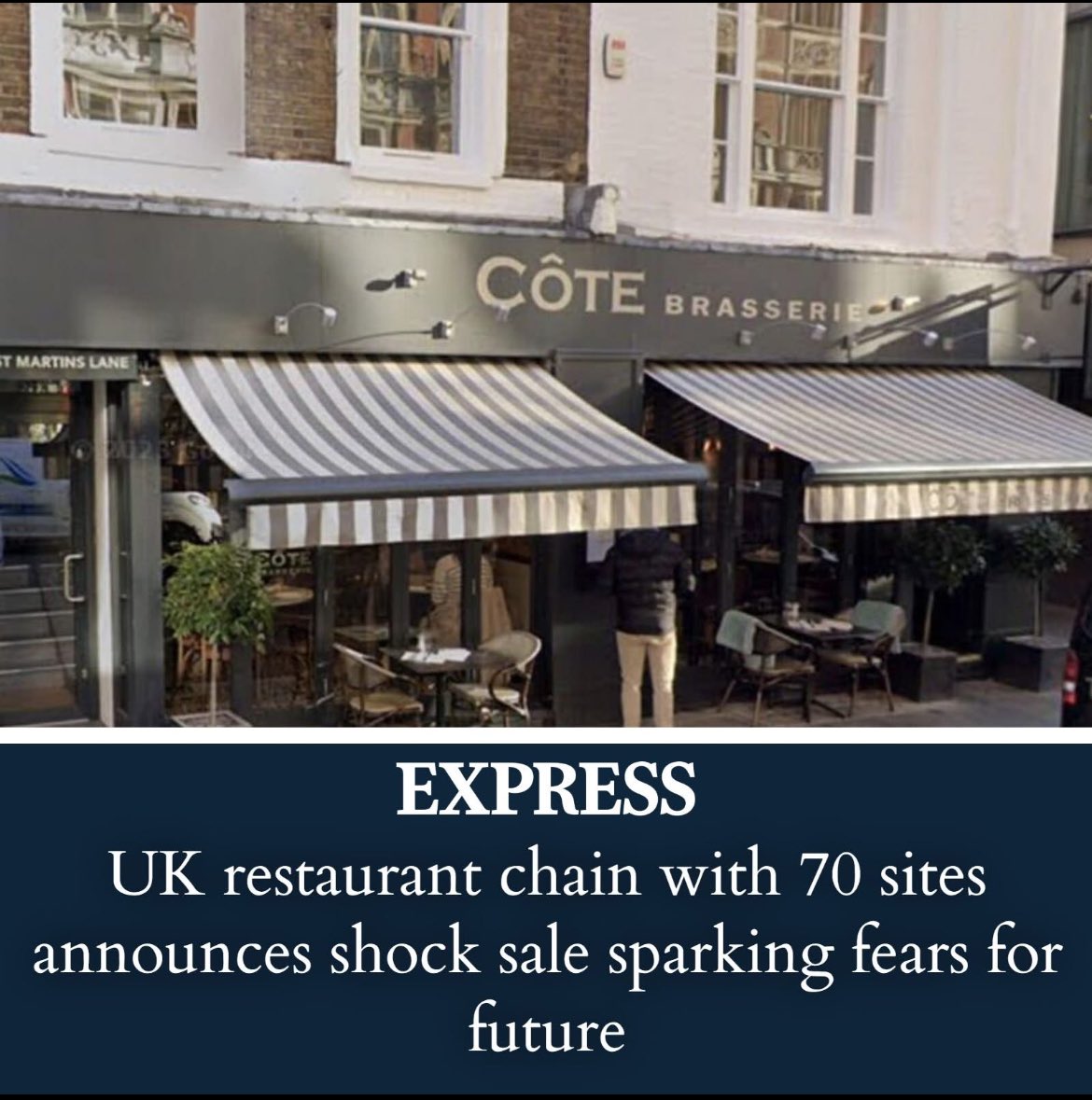 Suffolklord's tweet image. Now that’s a damn shame.
I enjoy our one, good staff, consistently mediocre food but not expensive, nice front terrace too, the place, not the waitress