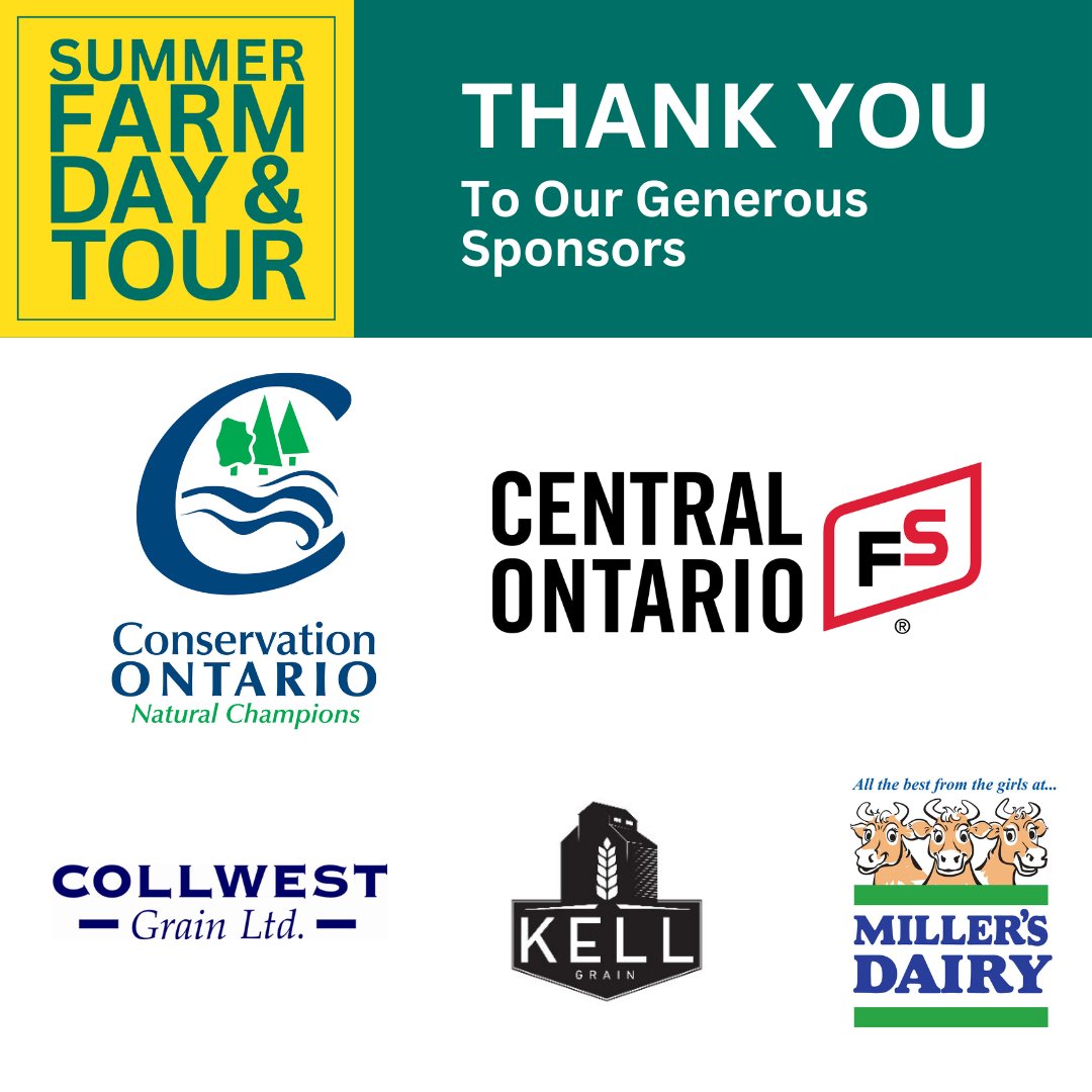 LIMITED tickets are now available for our Summer Farm Day &amp; Bus Tour! Aug. 22–23 in Stayner. Get yours: rebrand.ly/pbichu8

THANKS to our sponsors: <a href="/conont/">Conservation Ontario</a> <a href="/NottawasagaCA/">Nottawasaga Valley Conservation Authority</a> <a href="/Central_ON_FS/">Central Ontario FS</a> <a href="/collwest/">Collwest Grain</a> Kell Farms <a href="/MillersDairy/">Miller's Dairy</a> 

#ontariosoilcrop #farmdaytour