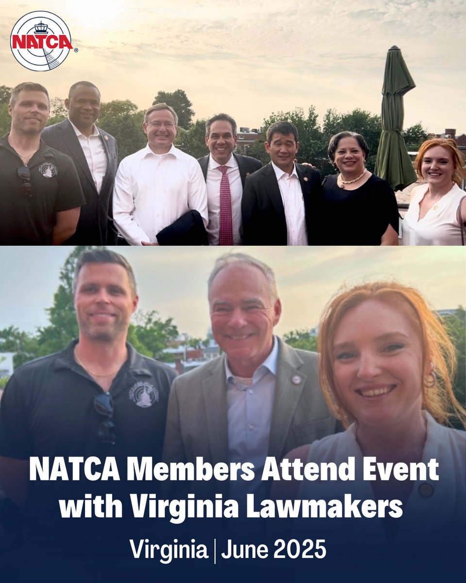 NATCA members attended a Virginia Congressional event recently. During the event, members spoke with @‌SenTimKaine and @‌RepVindman. Discussion focused on the need to modernize ATC systems and equipment while also supercharging ATC staffing.