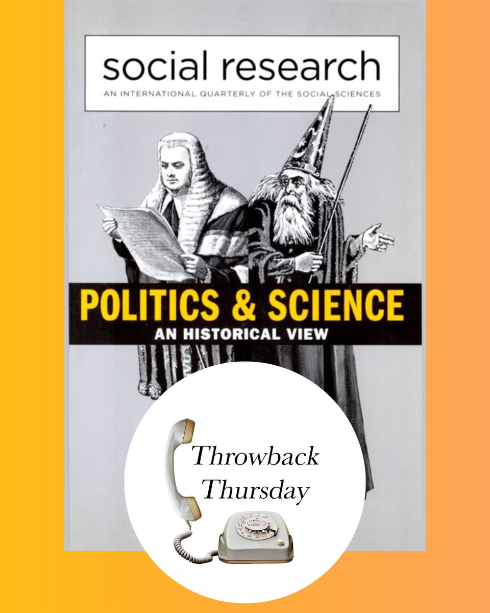 SocResJournal's tweet image. #TBT
Is social science a field isolated from political agendas? Contributor Theodore Porter argues that “the idealization of impersonal objectivity as the model of public rationality, sometimes even at the expense of accuracy, is not necessarily what champions of science have…