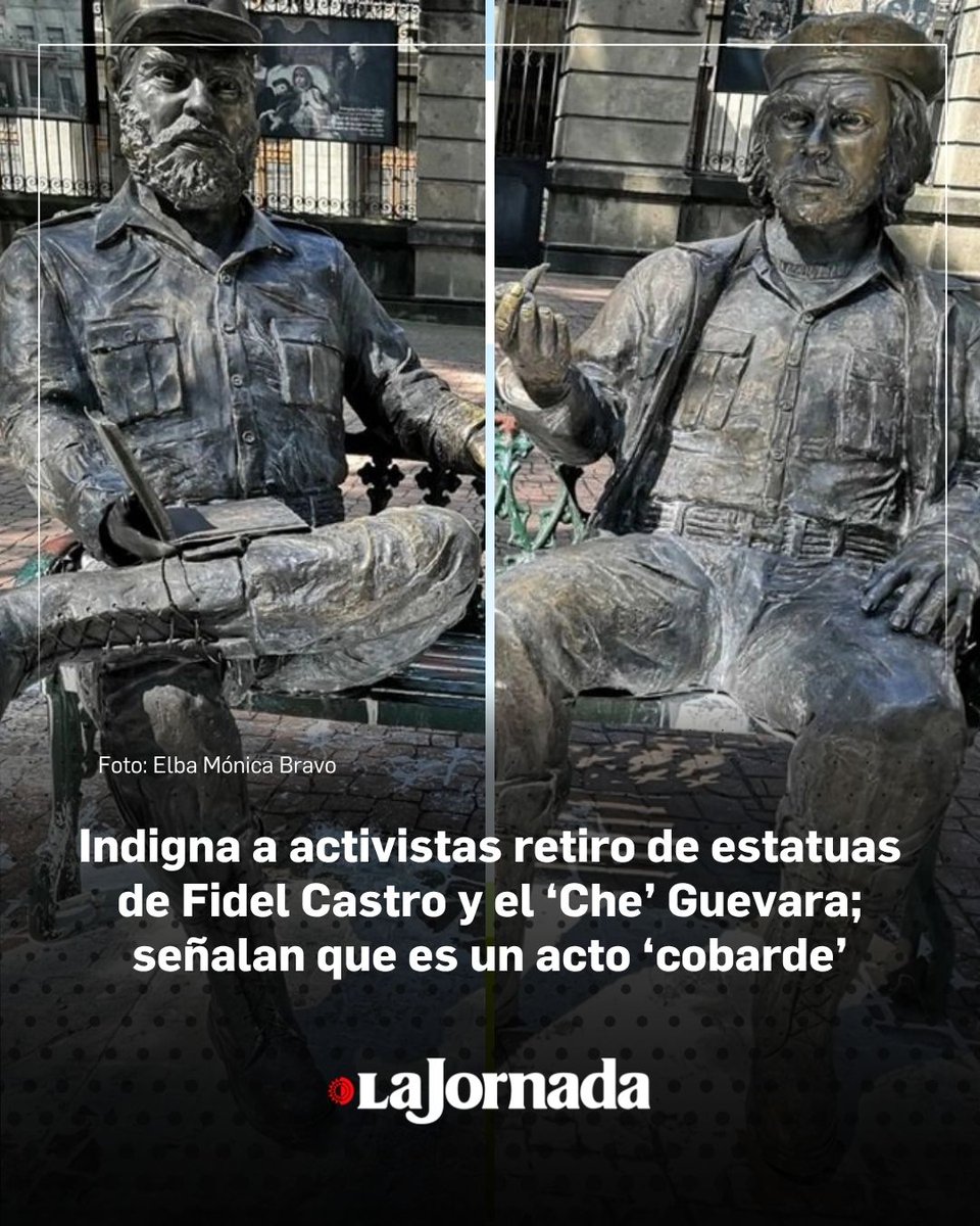 ❌ Movimiento Mexicano de Solidaridad con #Cuba denuncia el retiro de estatuas de Fidel Castro y el Che Guevara 🚨

El colectivo expresó su profunda indignación por la retirada de las estatuas ubicadas en la Plaza San Carlos, en la colonia Tabacalera, calificando el acto como