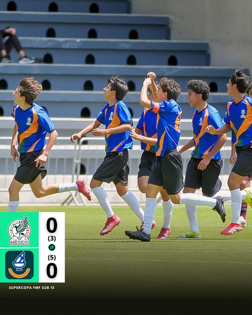 🏆 ¡JALISCO ES CAMPEÓN DE LA SUPERCOPA FMF SUB15!

Los Tapatíos dieron la sorpresa y superaron en tanda de penales a la selección mexicana

Gran proyecto, gran esfuerzo muchachos 👏🏻 los reclutadores de FB pondrán sus ojos en este talento 👀