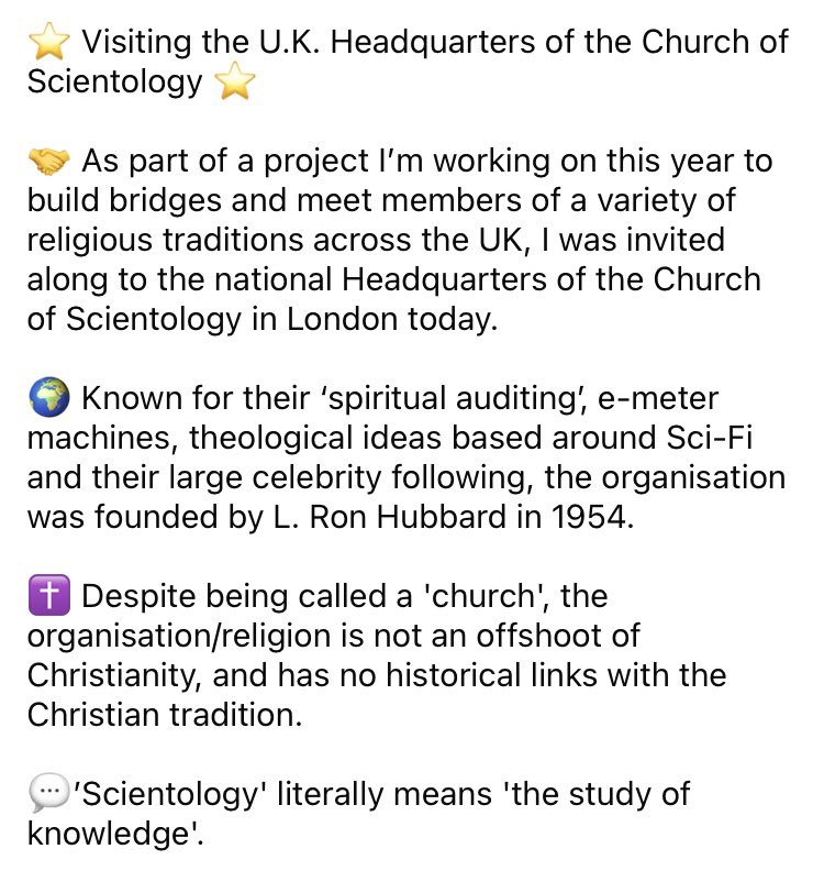 Nathan_Hartley_'s tweet image. ⭐️ Was invited along to the national Headquarters of the Church of Scientology in London today.
🗞️ Full story below 👇
🌍 For more details, check out: scientology.org
#BuildingBridges #InterfaithDialogue #WorkingTogether #SharedValues #Scientology #UKHQ