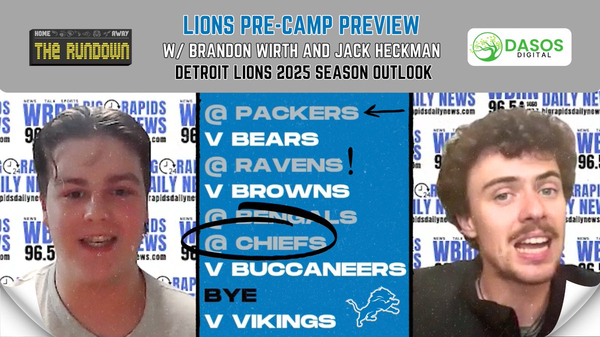 This week, Brandon and Jack break down the upcoming Detroit Lions season ahead of training camp, including potential breakout players, strong strength of schedule, and how many wins fans can expect this season.

WATCH: youtube.com/watch?v=luUyGQ…