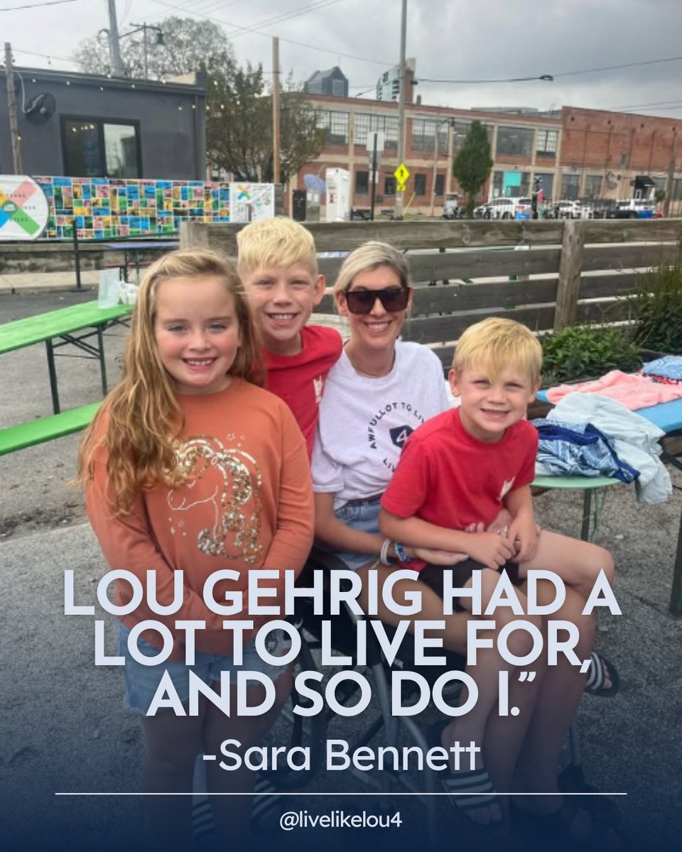 LiveLikeLou4's tweet image. Lou Gehrig had a lot to live for, and so do I. Your support makes a world of difference in the lives of people like me navigating the challenges of ALS."
-Sara Bennett
Please give today to support Live Like Lou's Quality-of-Life grant program at livelikelou.org/give.