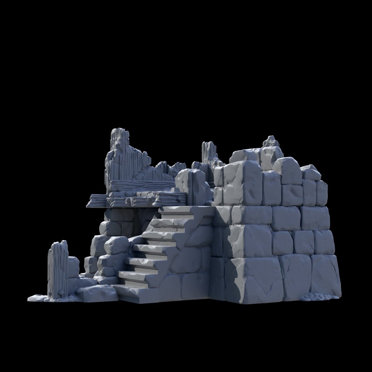 Dark_Fantastic's tweet image. We’re going to try and get the new Jagerholm set out tomorrow - here’s the ruined Fortified Manor, which is test printing tonight 🤞. Physical set first, STLs next week 👊😈
