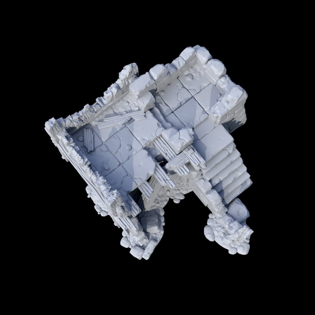 Dark_Fantastic's tweet image. We’re going to try and get the new Jagerholm set out tomorrow - here’s the ruined Fortified Manor, which is test printing tonight 🤞. Physical set first, STLs next week 👊😈