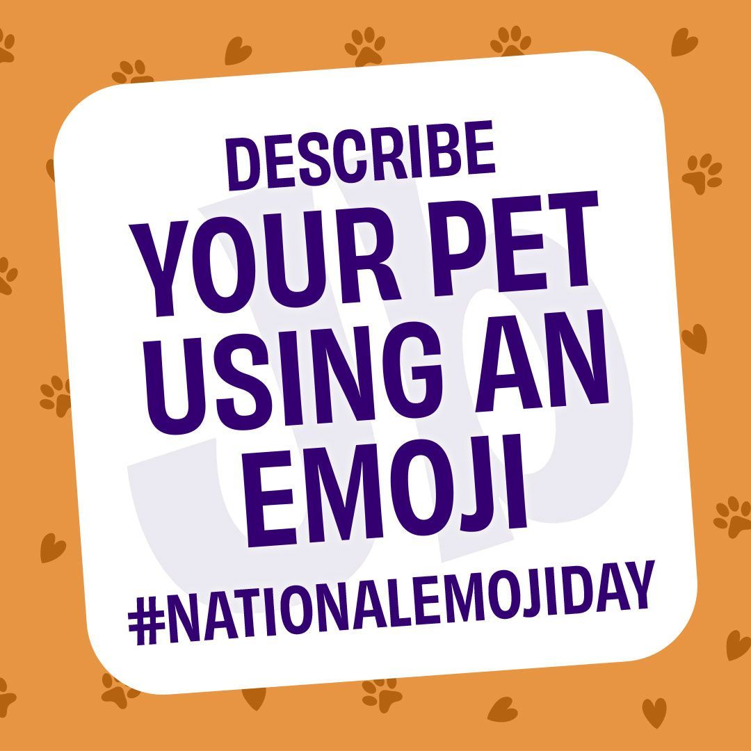 Happy #NationalEmojiDay! If your pet were an emoji, which one would they be? 

Drop it in the comments. No explanations, just vibes. 😎👇