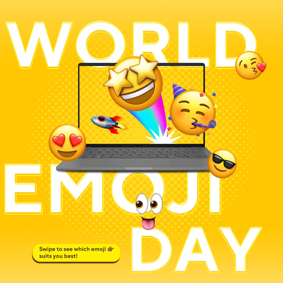ASUSUSA's tweet image. 🚨 STOP SCROLLING… your emoji personality awaits! 😎
It’s World Emoji Day! Are you 🎨 ProArt, 🚀 Vivobook, or ✨ Zenbook?
👉 Swipe to find your match and drop your emoji below. Let’s see who’s who! 👇🔥
#ASUS #WorldEmojiDay