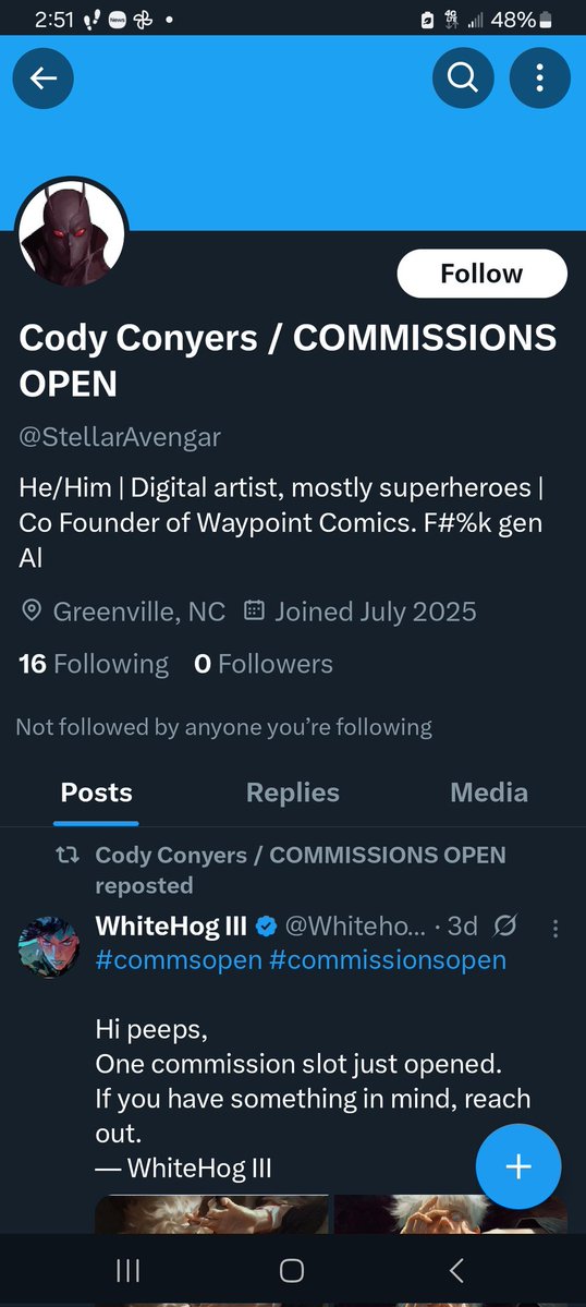 StellarAvenger's tweet image. There's a fraud pretending to be me. Someone brought it to my attention that they've been DM'ing people trying to get commissions and taking their money. I don't DM people first for comms. Report.
