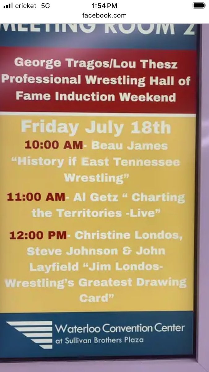 Gonna get a cool start to <a href="/TNTHOF/">TNTHOF</a> in Waterloo tomorrow. Tough acts to folo in <a href="/kingofkingsport/">Beau James</a> and Al Getz.