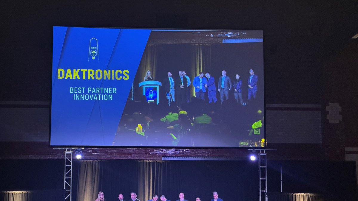 Daktronics's tweet photo. What a night for @IDEAontheweb Awards! 🏆
Our team brought home:
✨ Partner Community Award
🚀 Innovation Award
🌟 President Award (Congrats, @MarkEisenstadt!)
We don’t win alone; these honors reflect YOU, our amazing partners. Thanks for trusting us to bring your vision to life! https://t.co/jVHg2vXMal