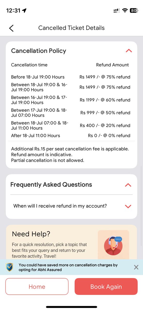sohanbhadra's tweet photo. Even check the cancellation policy, which has already technical issue to fool the customers. https://t.co/VhK1h7KRjF
