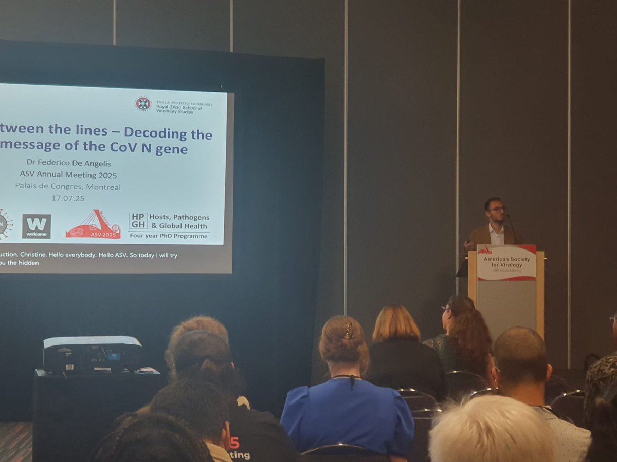 Federico De Angelis (@federicodeang12) on Twitter photo We almost finish off with...me. It was a blast to present my PhD work at #asv2025. Thankful to <a href="/AmerSocVirol/">American Society for Virology</a> for this opportunity. Now time to chill but if you were there and you enjoyed my talk just hmu I promise I'm funny. We almost finish off with...me. It was a blast to present my PhD work at #asv2025. Thankful to <a href="/AmerSocVirol/">American Society for Virology</a> for this opportunity. Now time to chill but if you were there and you enjoyed my talk just hmu I promise I'm funny.