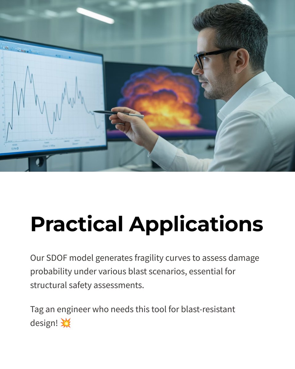 flavio_stochino's tweet image. 🚨 New paper out!
We propose a nonlinear SDOF model for steel plates under blast loads – fast, validated, and ideal for fragility analysis.
📄 Pinna &amp;amp; Stochino
🧠 Eur. J. Environ. Civil Eng.
🔗 doi.org/10.1080/196481…
#BlastEngineering #SDOF #StructuralSafety #Research