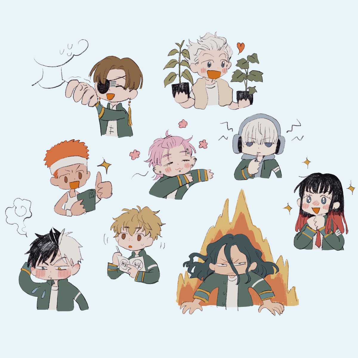 Hello I didn’t plan to post anything on here again but I wanted to share some Wind breaker fanart/sketch dump