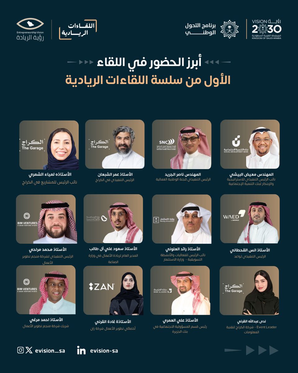 تشرفنا بحضور نخبة من صُنّاع القرار ورواد الأعمال في اللقاء الأول من سلسلة اللقاءات الريادية،حيث بدأنا حوارًا طموحًا لتعزيز أثر القطاع الريادي في رسم مستقبل الريادة. ✨
#جمعية_رؤية_الريادة #اللقاءات_الريادية