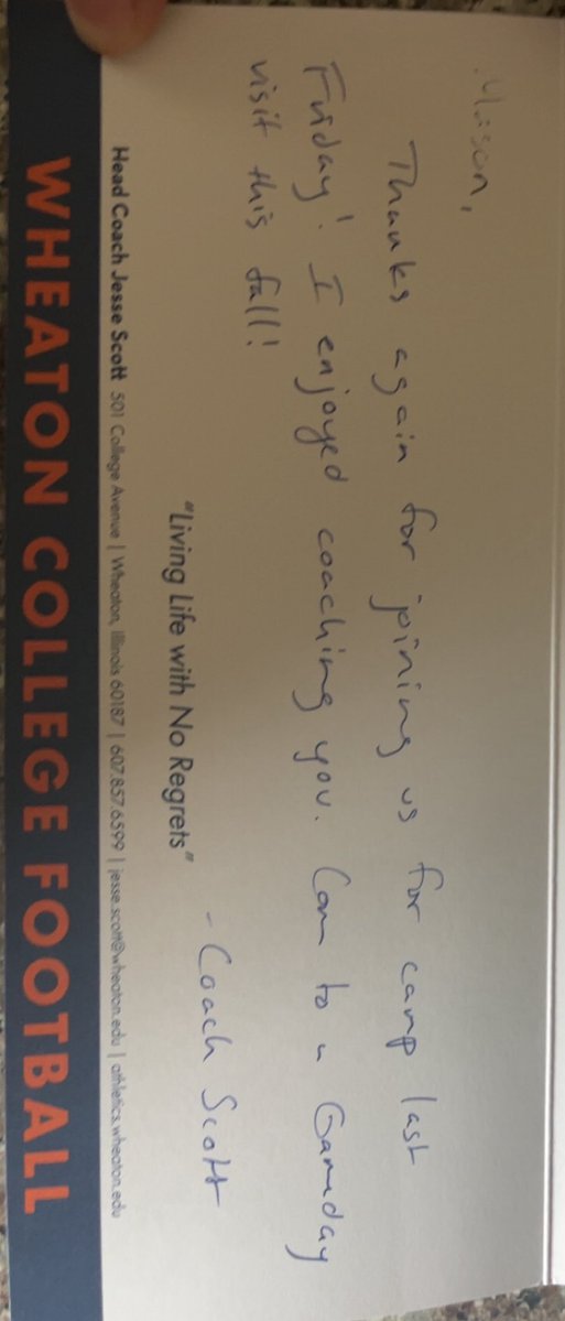 Mason Janke (@masonjanke1) on Twitter photo Thank you <a href="/Coach_JScott/">Jesse Scott</a> for the letter and the kind words ill definitely be back out in wheaton for a gameday visit!
<a href="/robertpomazak/">Robert Pomazak</a> <a href="/SCNFBOFFICIAL/">Official North Star Football Account</a> <a href="/WheatonFB/">Wheaton Football</a> Thank you <a href="/Coach_JScott/">Jesse Scott</a> for the letter and the kind words ill definitely be back out in wheaton for a gameday visit!
<a href="/robertpomazak/">Robert Pomazak</a> <a href="/SCNFBOFFICIAL/">Official North Star Football Account</a> <a href="/WheatonFB/">Wheaton Football</a>