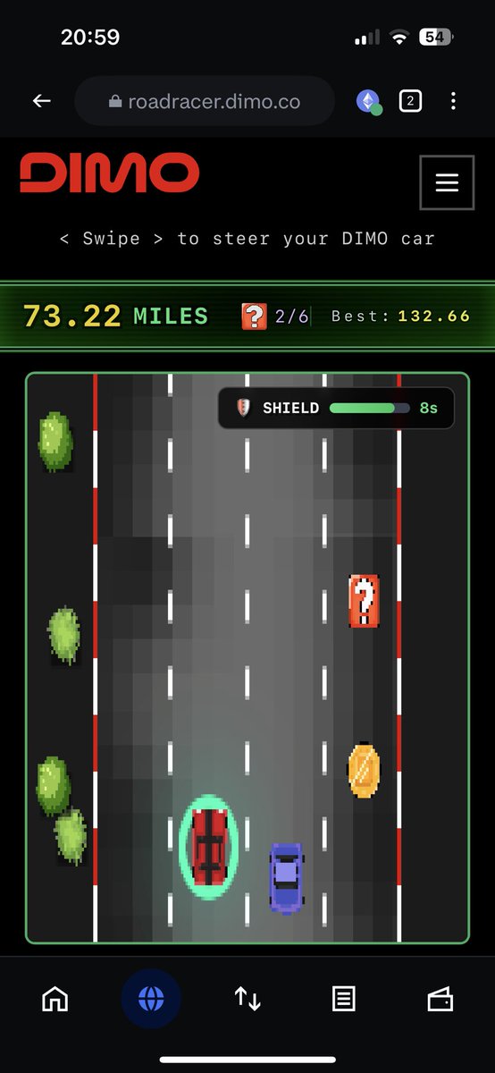ilCapoFox's tweet image. Very cool, @DIMO_Network to celebrate the release of $DIMO on @base, has released DIMO Road Racer in @baseapp and ONLY Today leaderboard prizes are 10x!
Playing for free the top 3 players can win:
🥇 1st — $10,000 DIMO
🥈 2nd — $5,000 DIMO
🥉 3rd — $2,500 DIMO
If you want to…