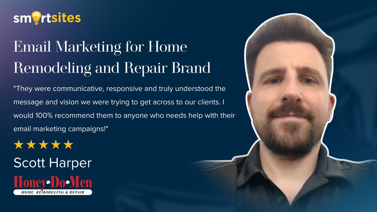 SmartSites (@smartsitesnj) on Twitter photo Our team helped Scott Harper at <a href="/HoneyDoMen/">Honey Do Men Home Remodeling & Repair</a> achieve email campaigns that connect and convert. Want your home remodeling and repair business to see the same success? Let’s create your next winning campaign! 🚀
👉 smartsites.com/contact/
#SmartSitesReviews #SmartSites Our team helped Scott Harper at <a href="/HoneyDoMen/">Honey Do Men Home Remodeling & Repair</a> achieve email campaigns that connect and convert. Want your home remodeling and repair business to see the same success? Let’s create your next winning campaign! 🚀
👉 smartsites.com/contact/
#SmartSitesReviews #SmartSites