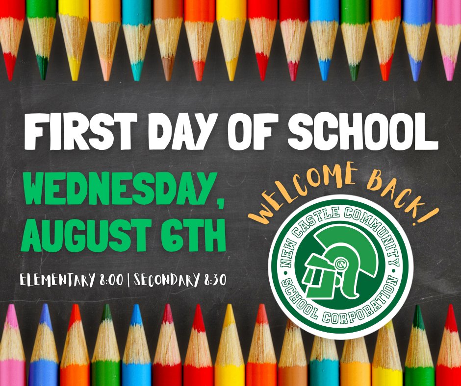 The countdown has begun... Enjoy the rest of your summer break, New Castle!