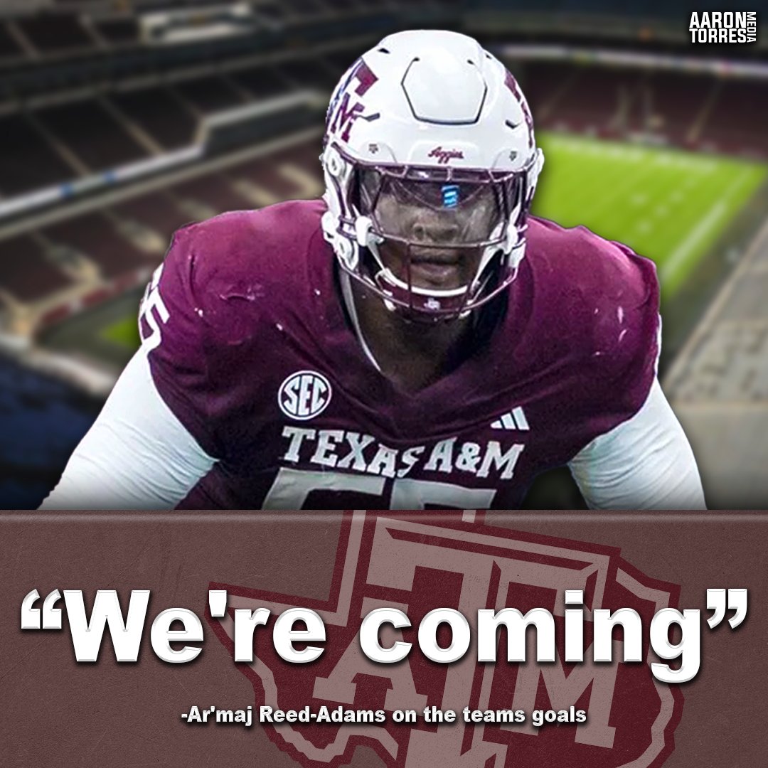 TorresOnTexasAM's tweet image. A warning for CFB from Ar'maj Reed-Adams 馃槫
"We were one play away from being in the SEC Championship game... We're coming."