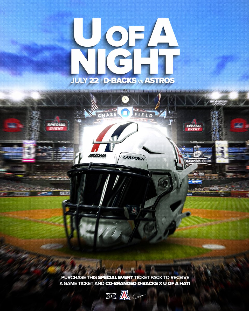 ArizonaFBall's tweet image. U of A Night with the @Dbacks is next week and we can't wait to see you there! ⚾️🏈
For more info including the pregame meet up and tickets, visit alumni.arizona.edu/events/phoenix…