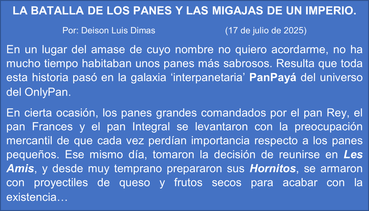 Deison Dimas (@dimasdeison) on Twitter photo El 13 de julio se celebró el Dia del Panadero en Colombia y aquí un homenaje a su labor <a href="/PanpayaCol/">Pan Pa' Ya!</a> <a href="/hornitos_co/">HORNITOS</a> <a href="/FedemolAndi/">Cámara Fedemol ANDI</a> <a href="/JessicaYChavezM/">Jessica Yulieth Chavez Molina</a> <a href="/hanwenzhang1982/">Hanwen Zhang 🐲张汉文</a> <a href="/Marygarciav_/">Mary García</a> <a href="/MONYRODRIGUEZOF/">MÓNICA RODRÍGUEZ 🐤</a> <a href="/AlciberBracho/">Alcíber Bracho</a> <a href="/Ldteran/">Luis Daniel Terán</a>
La Historia aquí: tinajadeletras.wordpress.com/2025/07/17/la-… El 13 de julio se celebró el Dia del Panadero en Colombia y aquí un homenaje a su labor <a href="/PanpayaCol/">Pan Pa' Ya!</a> <a href="/hornitos_co/">HORNITOS</a> <a href="/FedemolAndi/">Cámara Fedemol ANDI</a> <a href="/JessicaYChavezM/">Jessica Yulieth Chavez Molina</a> <a href="/hanwenzhang1982/">Hanwen Zhang 🐲张汉文</a> <a href="/Marygarciav_/">Mary García</a> <a href="/MONYRODRIGUEZOF/">MÓNICA RODRÍGUEZ 🐤</a> <a href="/AlciberBracho/">Alcíber Bracho</a> <a href="/Ldteran/">Luis Daniel Terán</a>
La Historia aquí: tinajadeletras.wordpress.com/2025/07/17/la-…