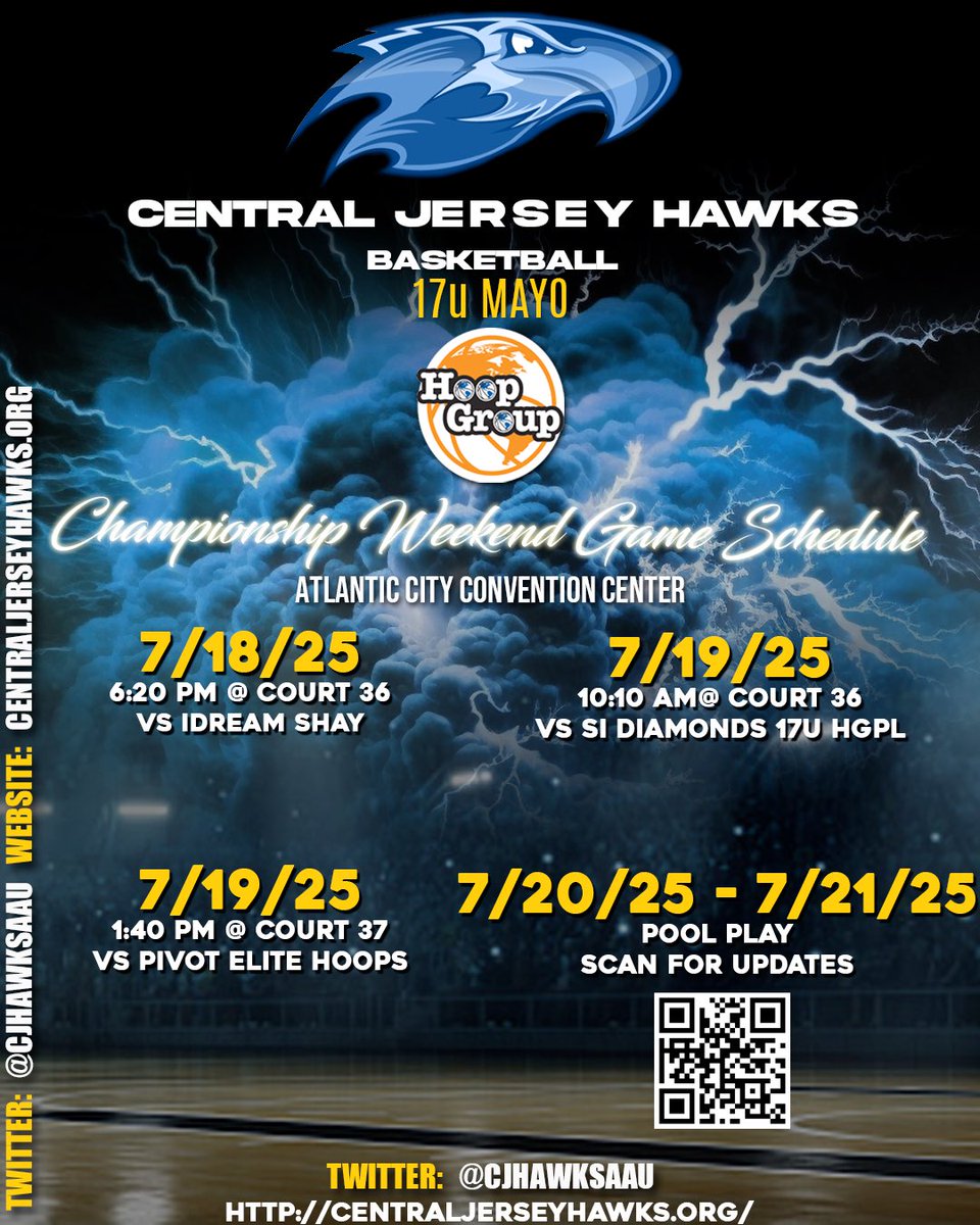 Here is my schedule for our final tournament in AC. Come check us out. One last ride with the best team ❤️❤️<a href="/CJHawksaau/">CJ Hawks</a> <a href="/BobPav/">Bob Pavia</a>