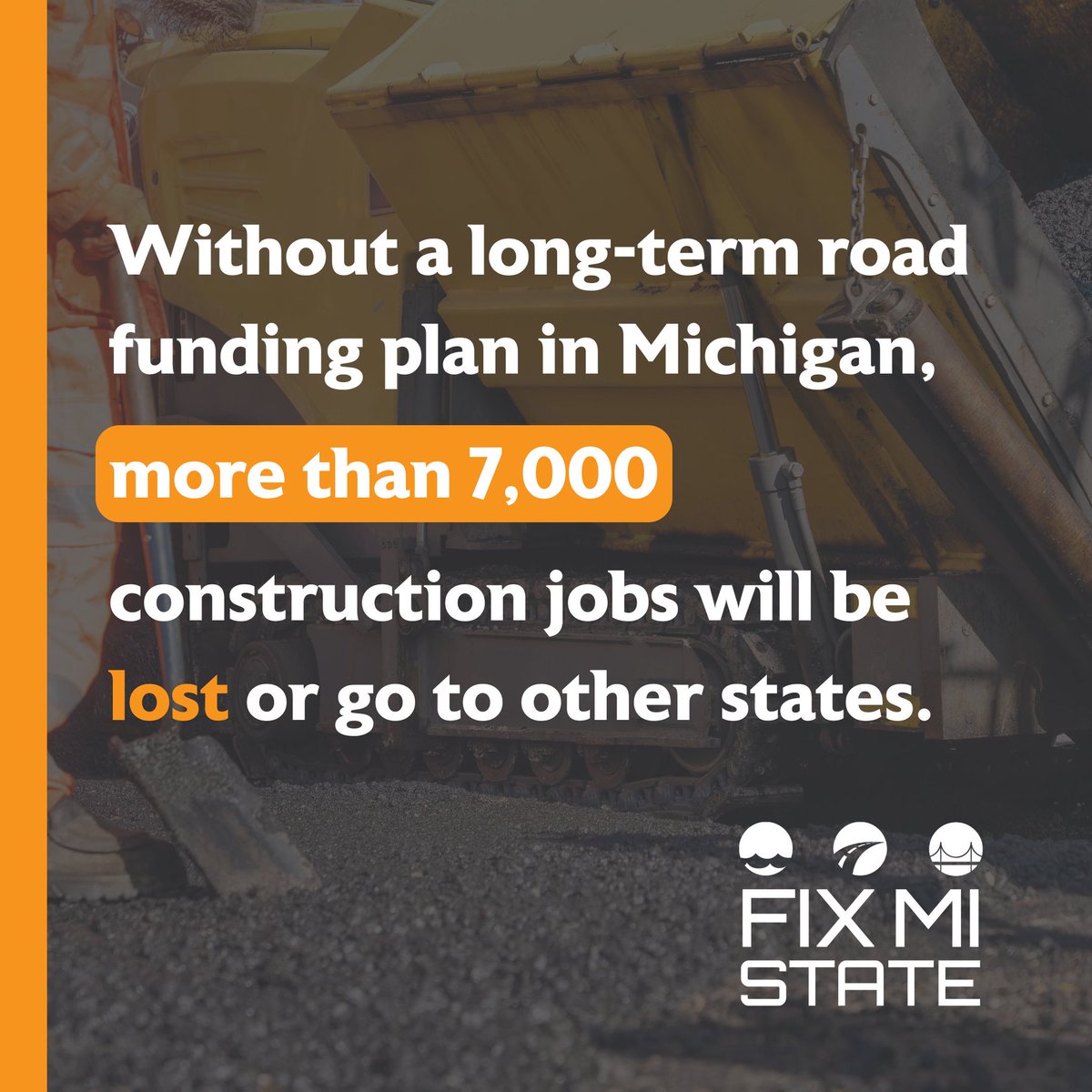🦺 Construction jobs are at risk if Michigan's road funding crisis isn't solved by the end of this year. Lawmakers must pass a long-term road funding plan.

Send a letter to your lawmakers today bit.ly/3RlA3v3