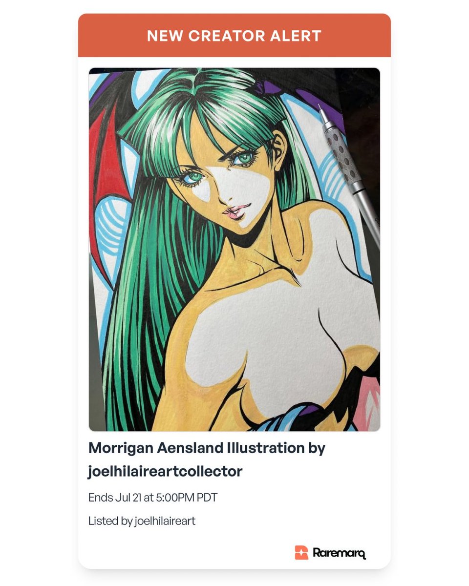 raremarq's tweet image. Joel Hilarie is officially live on Raremarq — and he’s bringing the heat with a stunning selection of original art now up for auction!
All auctions end July 21, 2025 at 5pm PDT!
raremarq.com/u/joelhilairea…
#morrigan #seikoayase #invisiblewoman #emmafrost #originalart