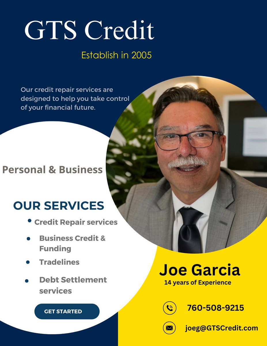 Joegts's tweet photo. Let me help you take control of your
credit and achieve your goals. https://t.co/aPFDDnreLC