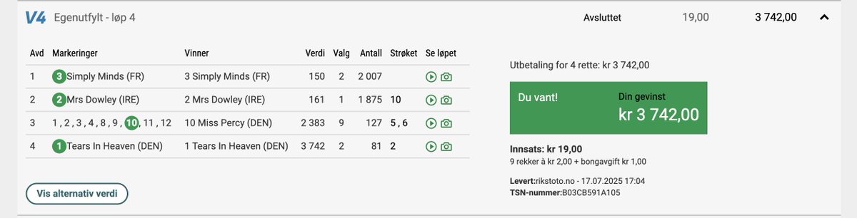 Er ikke ofte man får igjen noe på "vekslepengene" som man bare må gjøre av et sted til slutt 🤣
