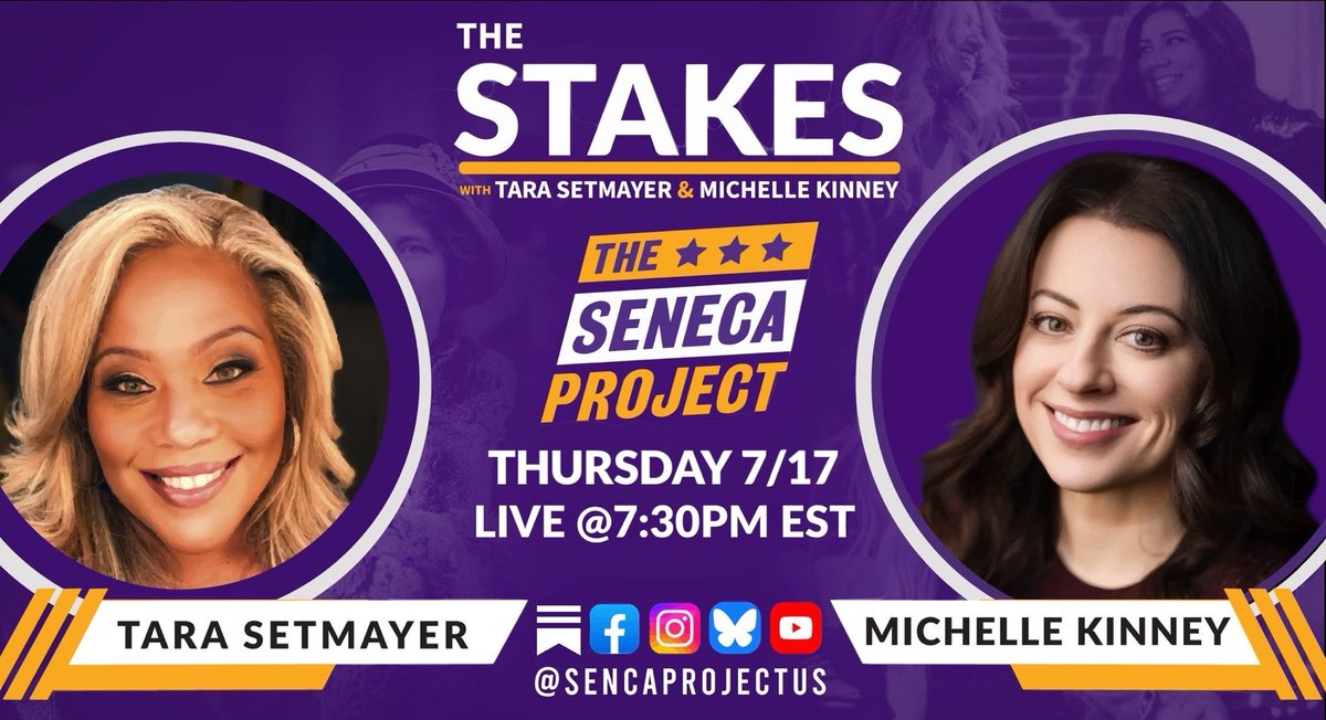 senecaprojectus's tweet image. TONIGHT! @tarasetmayer and @michellekinney are LIVE on The Stakes to talk Trump's plummeting #polling numbers & Venous Insufficiency diagnosis, the #EpsteinFiles, and our new ad. Join us here, on Facebook, Instagram, and YouTube.
🔔 Be sure to subscribe: youtube.com/@SenecaProject…