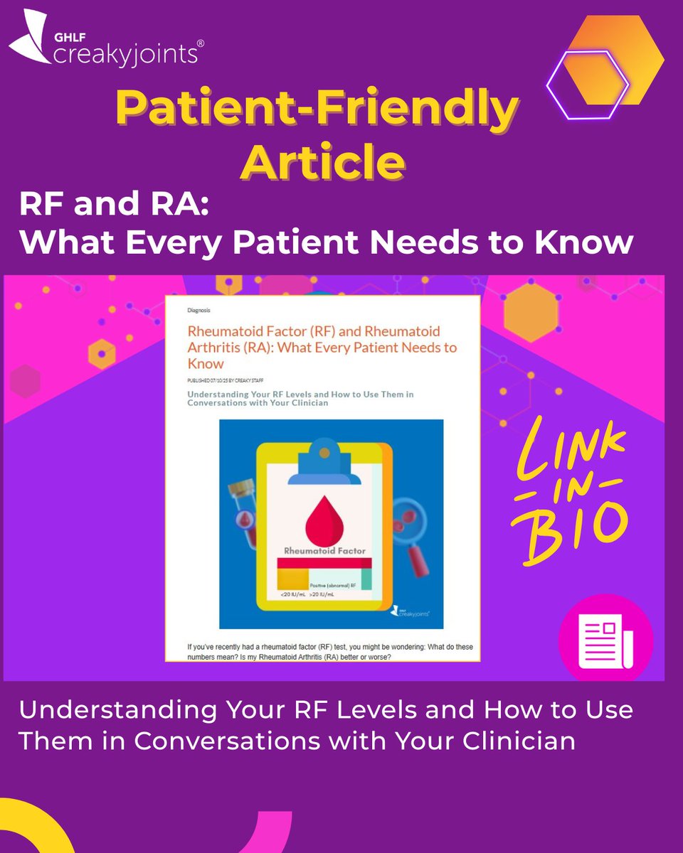 Making Sense of Rheumatoid Factor (RF)
What do your RF test results really mean — and how do they impact your RA diagnosis and treatment?
Season 2 of our podcast Let’s Get Personal breaks it down with top experts. Explore our new infographic, bring our patient tool to your next